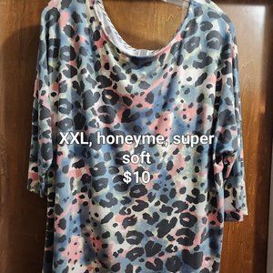 Honeyme multi color leopard top